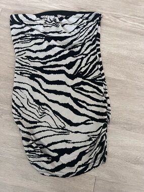 Rue21 Black & White Zebra Print Strapless Dress